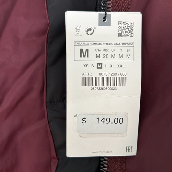 Zara. Puffer down coat. Size M. Reversible - Picture 3 of 13